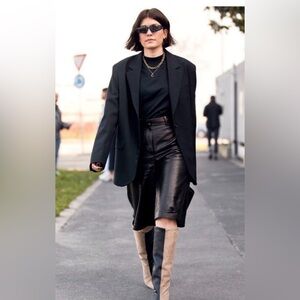 Who What Wear Chreene Vegan Faux Leather Shorts Black Size XS